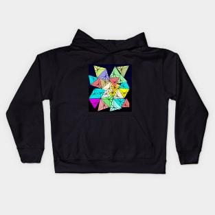 New geomatric  triangles shapes pattern colorful design Kids Hoodie